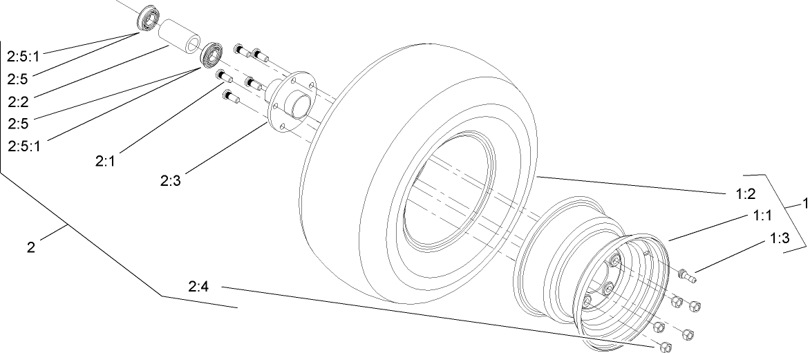 Tire, Wheel and Hub Assembly