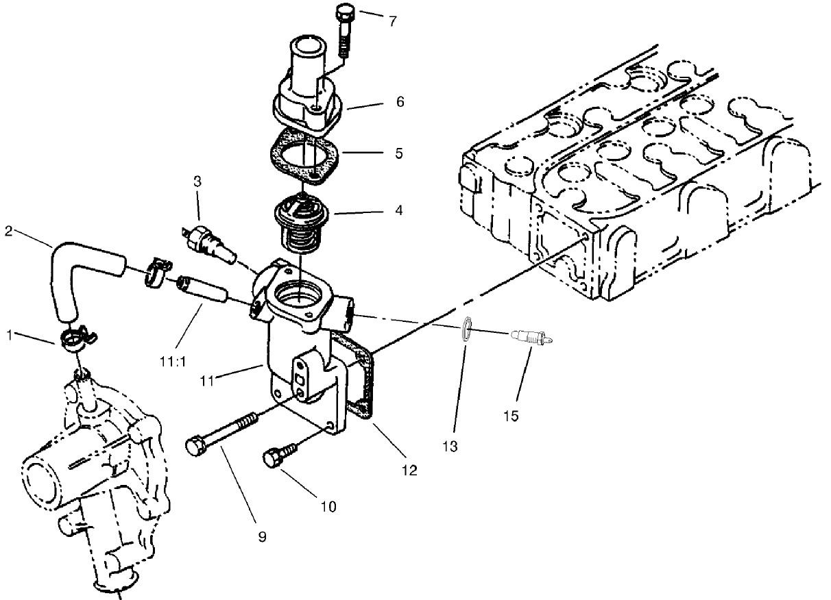 Water Flange and Thermostat Assembly