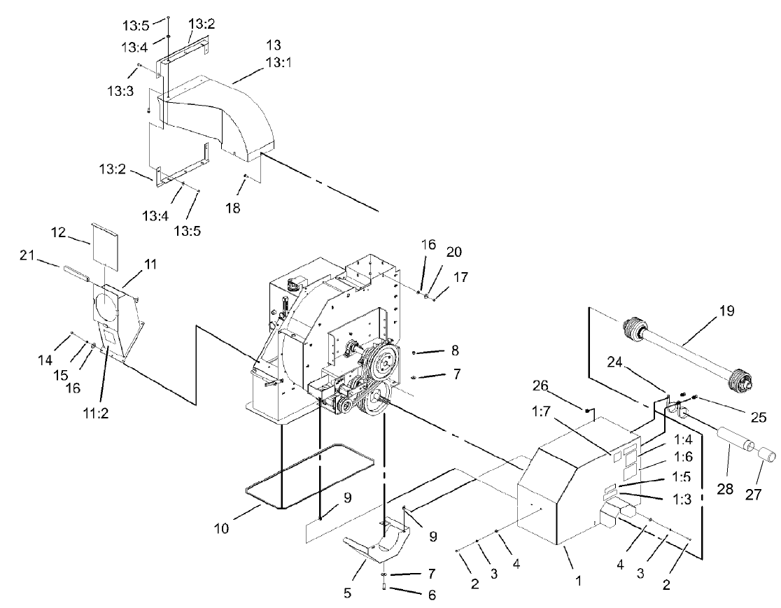 Power-Take-Off Shaft and Shield Assembly