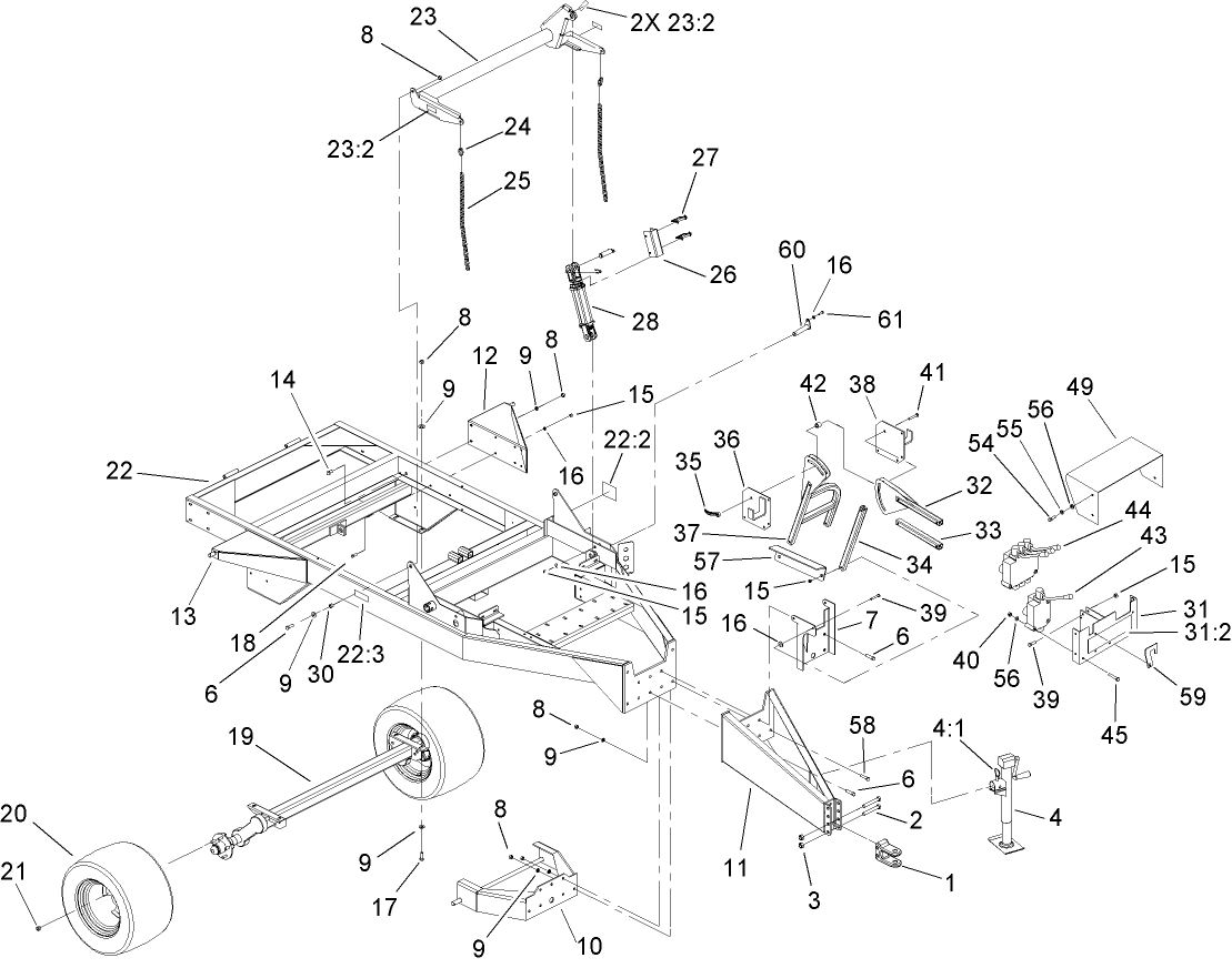 Frame and Axle Assembly
