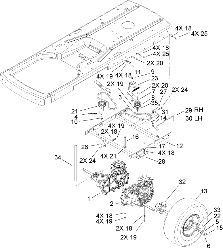 Hydro and Belt Drive Assembly