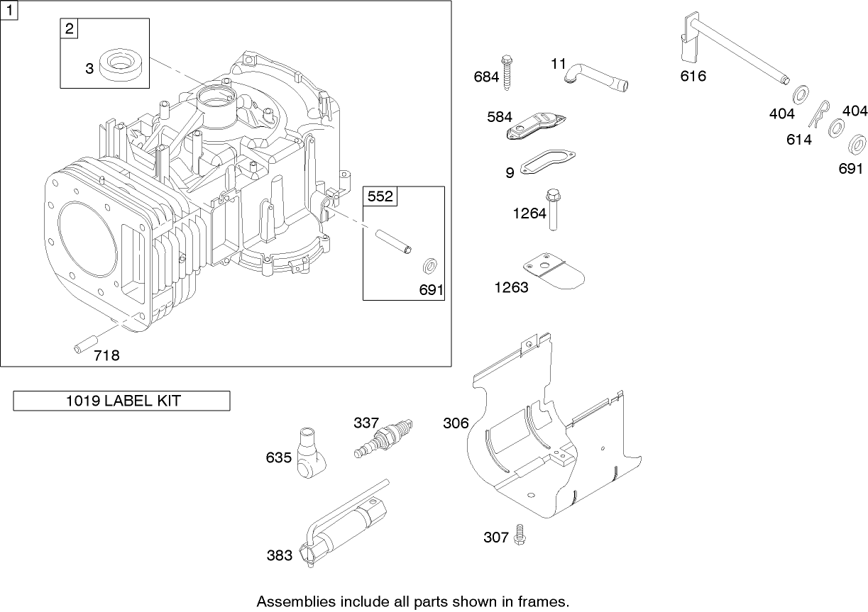 Cylinder Assembly Briggs and Stratton 280h07-0166-e1