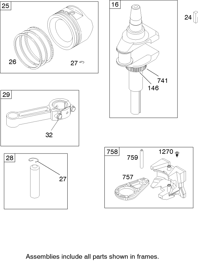 Crankshaft Assembly Briggs and Stratton 280h07-0166-e1