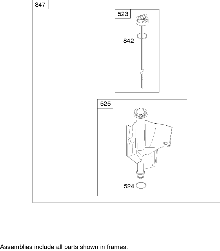 Oil Filter, Tube and Pump Assembly Briggs and Stratton 280h07-0166-e1