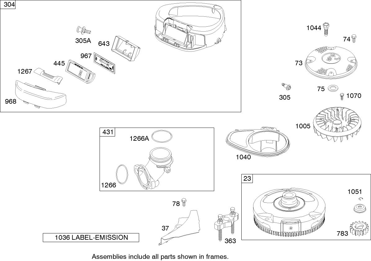 Blower Housing Assembly Briggs and Stratton 280h07-0166-e1