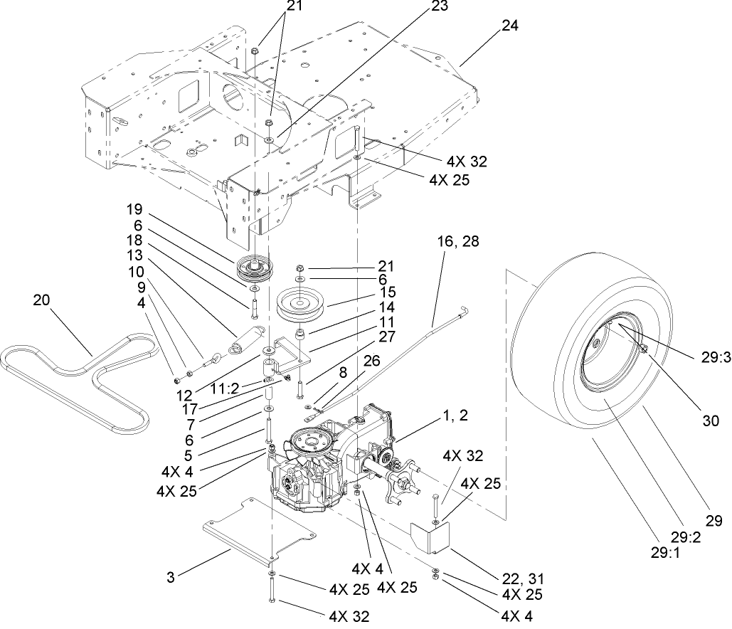 Hydro and Belt Drive Assembly