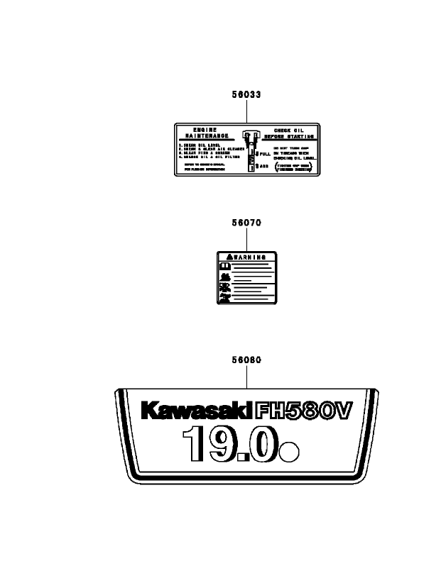 Label Assembly  Kawasaki Model No. FH580V-AS13