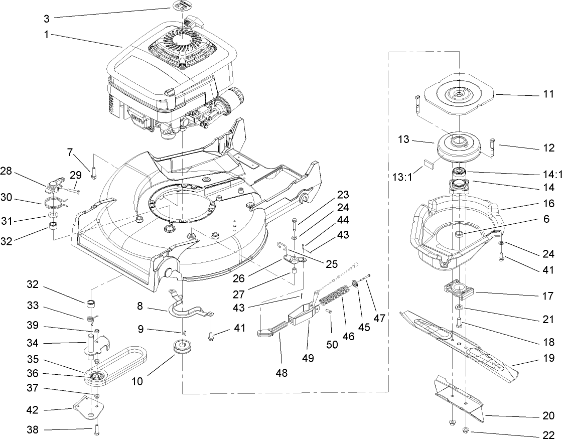 Engine and Blade Assembly