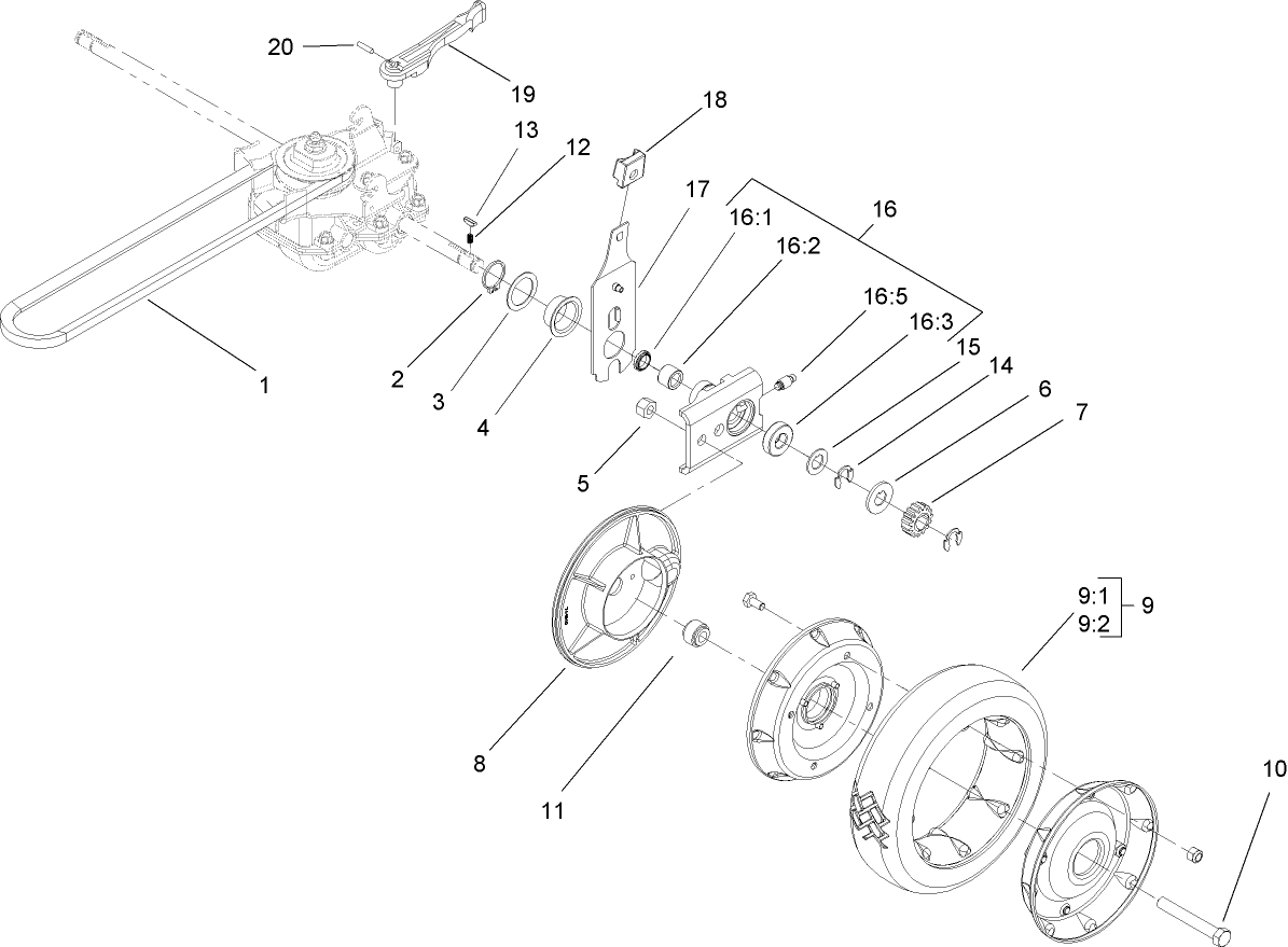 Rear Drive and Wheel Assembly