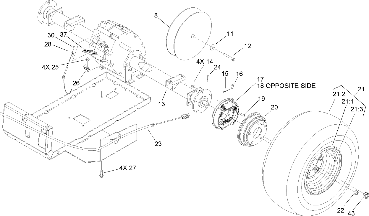 Rear Tire and Transaxle Assembly