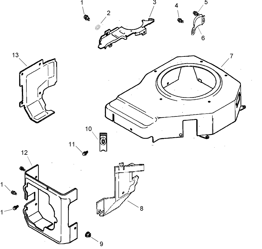 Blower Housing and Baffle Assembly  Kohler Cv492s-27525