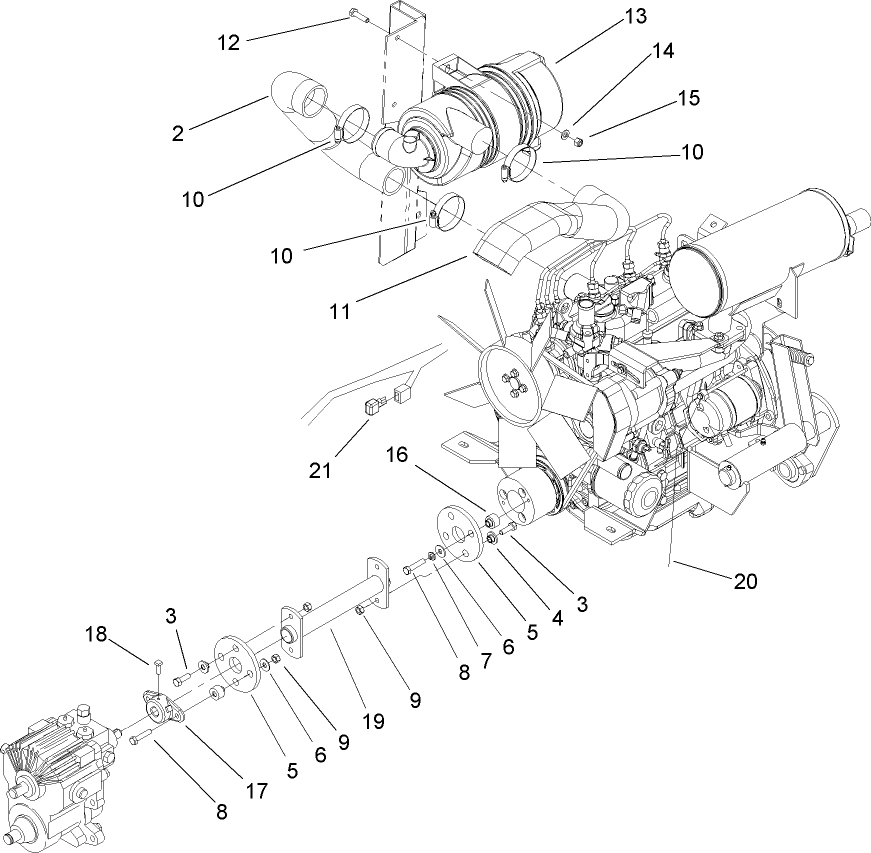 Air Cleaner and Drive Coupling Assembly
