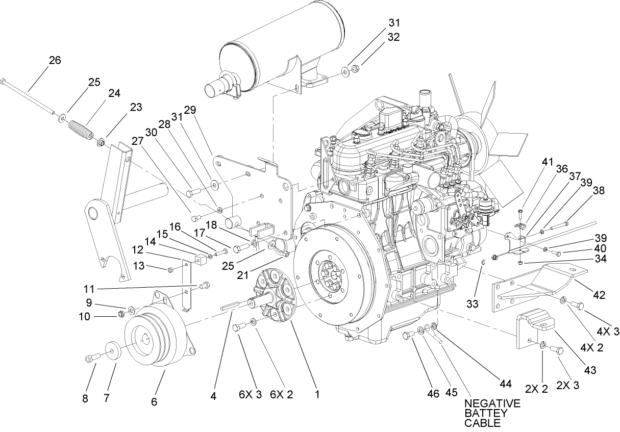 Engine and Clutch Hub Assembly