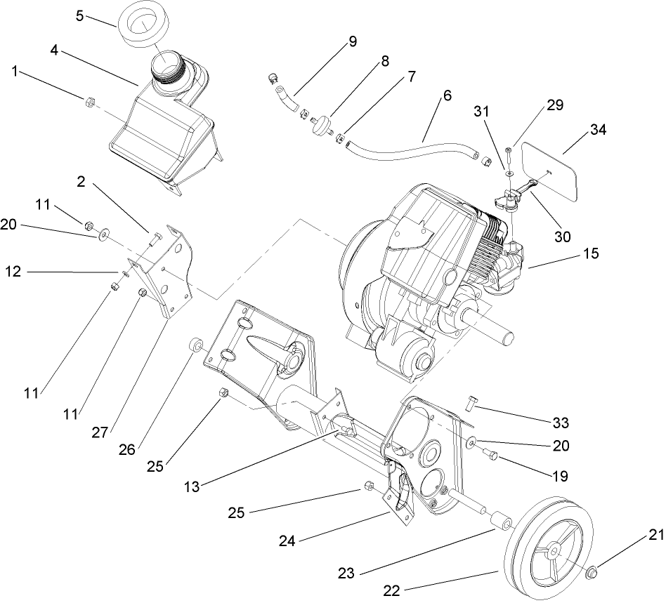 Engine and Frame Assembly