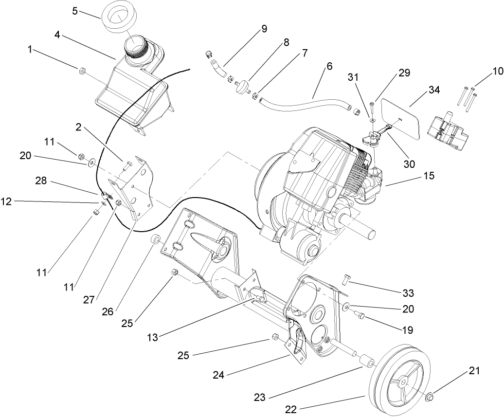 Engine and Frame Assembly