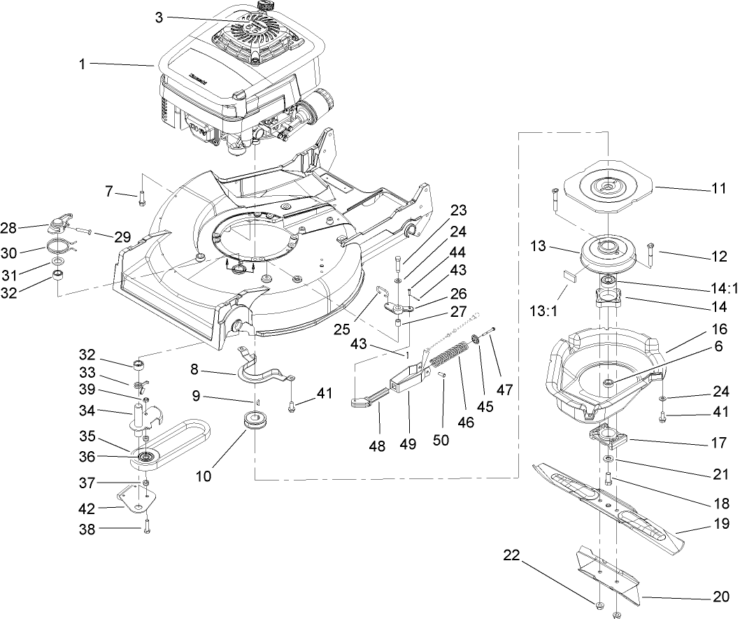 Engine and Blade Assembly