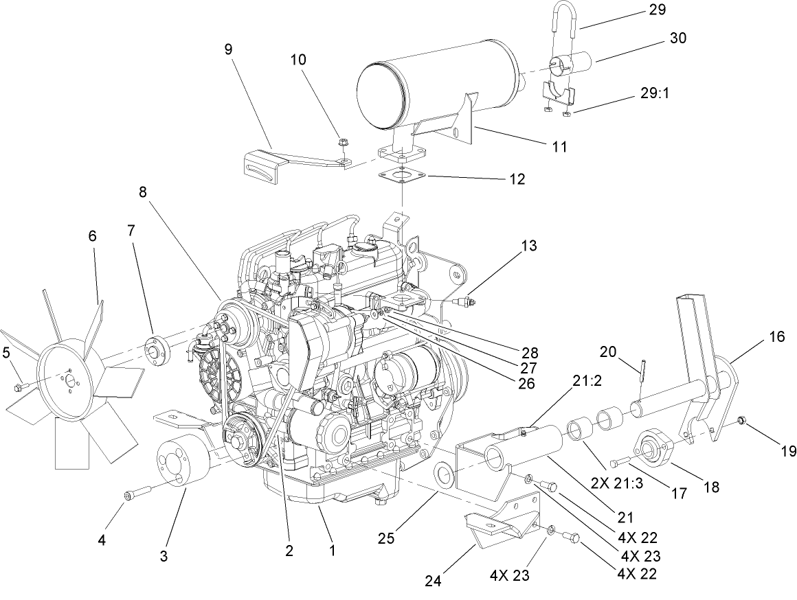 Engine Mounting and Component Assembly