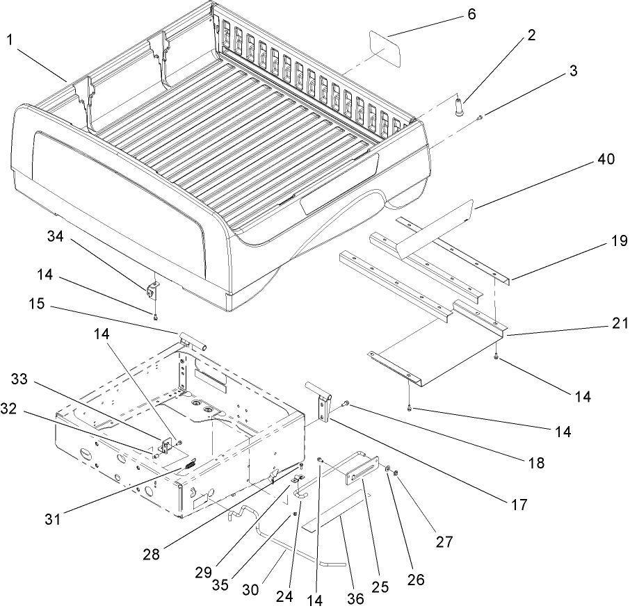 Box and Tailgate Installation Assembly