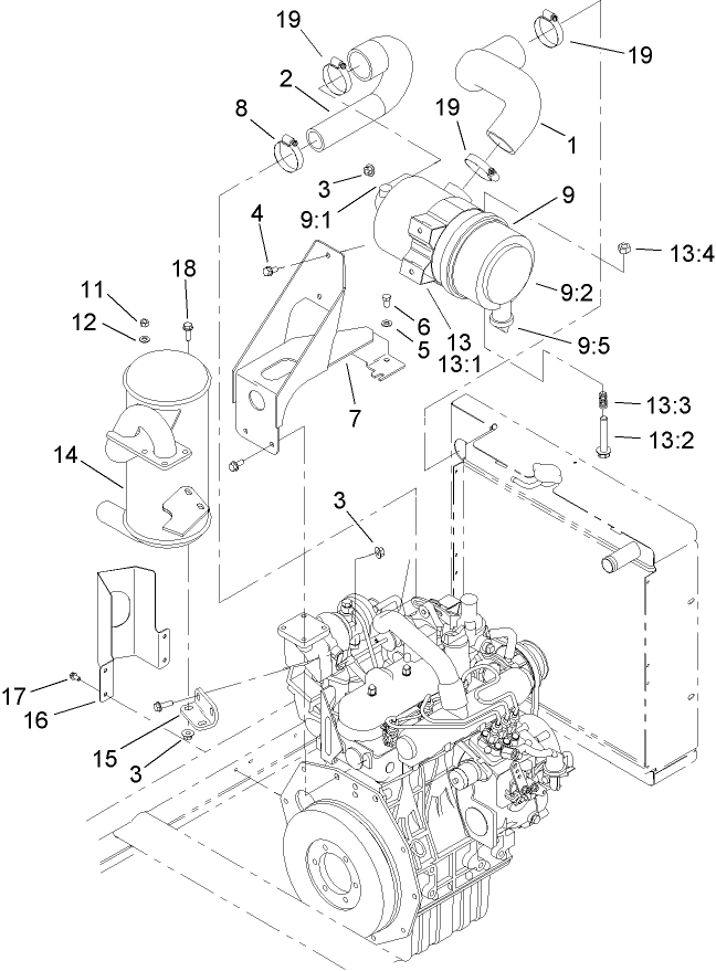 Air Cleaner and Muffler Assembly