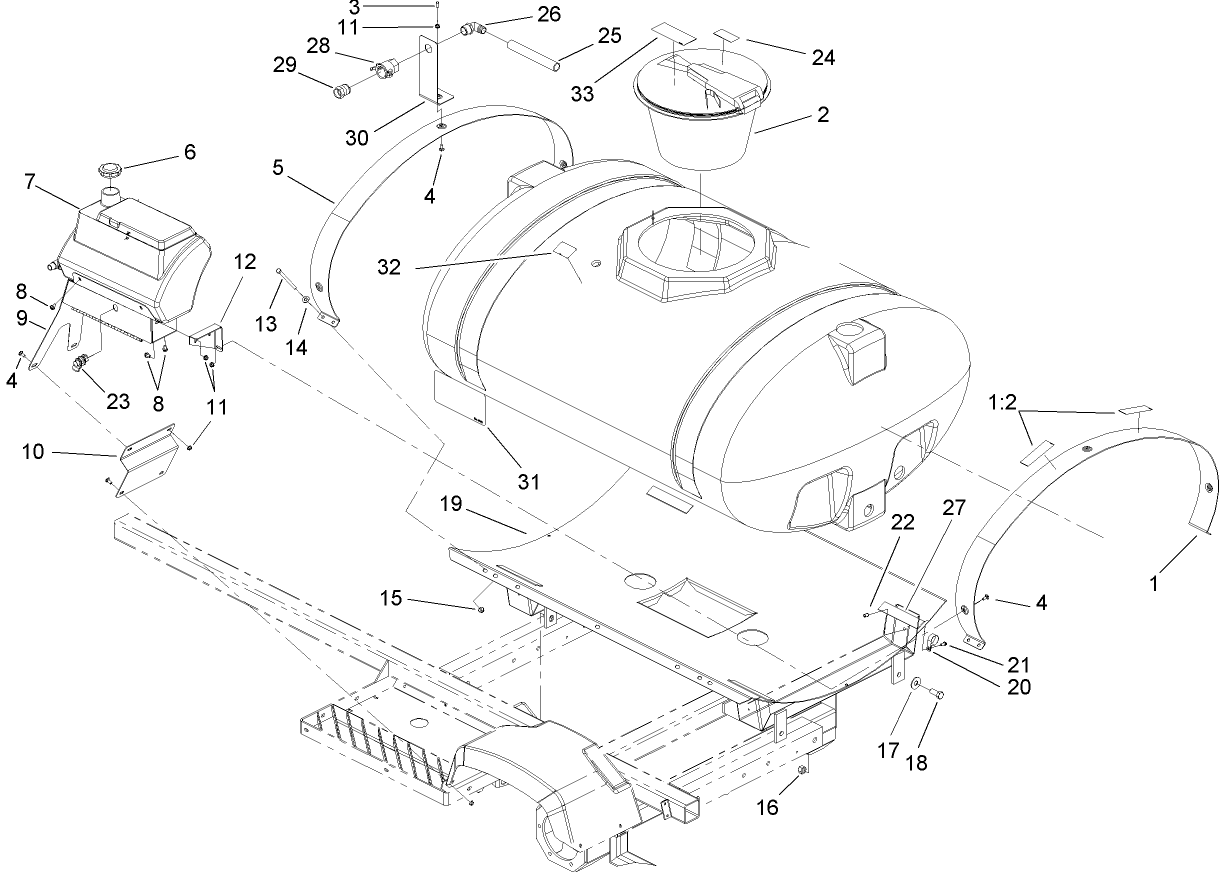 Fresh Water and Spray Tank Assembly