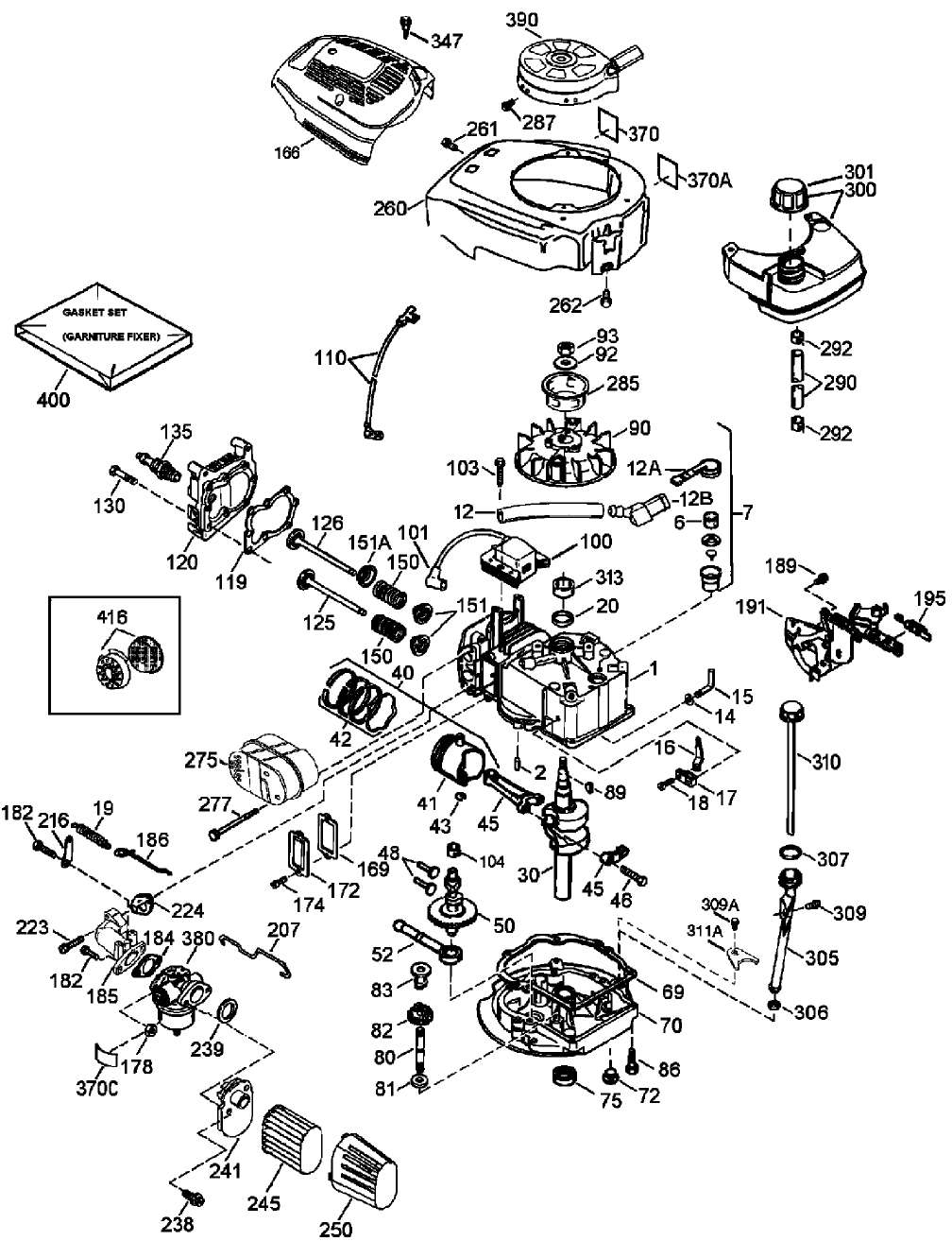 Engine Assembly No. 1 Tecumseh LEV120-362003A