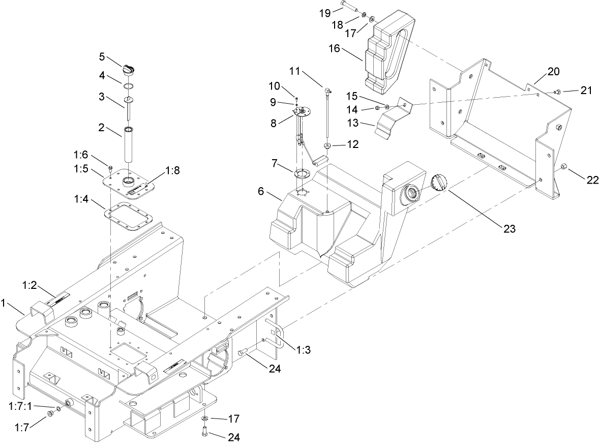 Main Frame and Fuel Tank Assembly