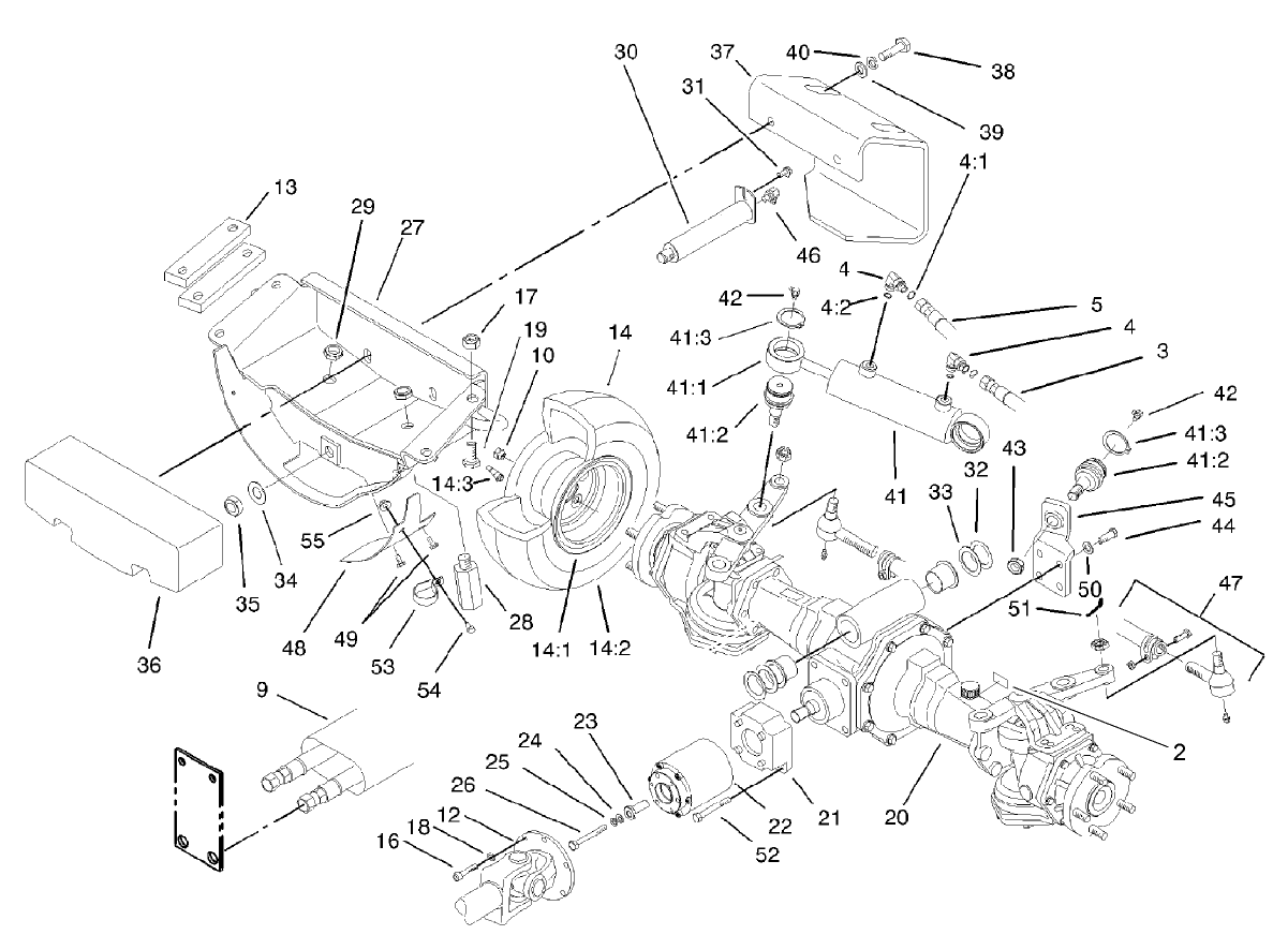 4 Wheel Drive Rear Axle Assembly