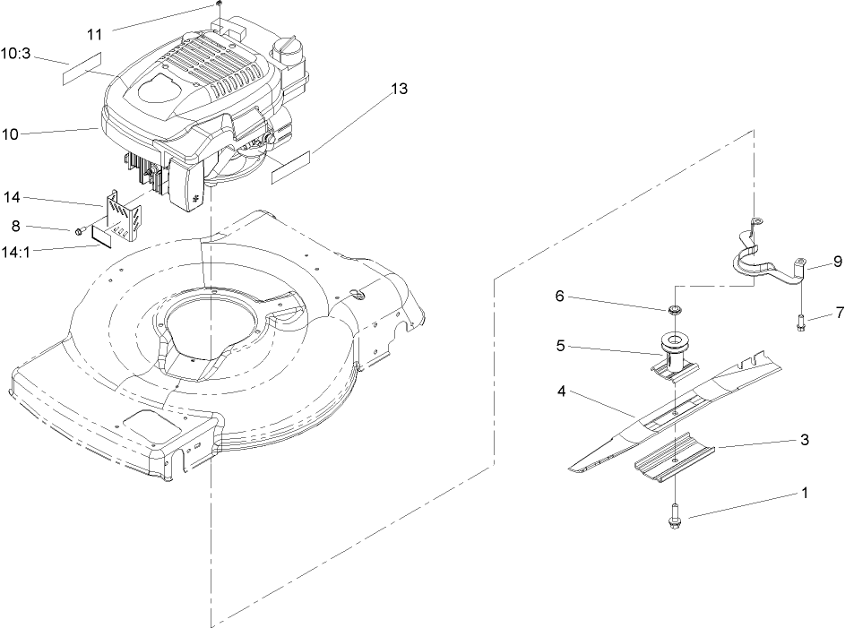 Engine and Blade Assembly