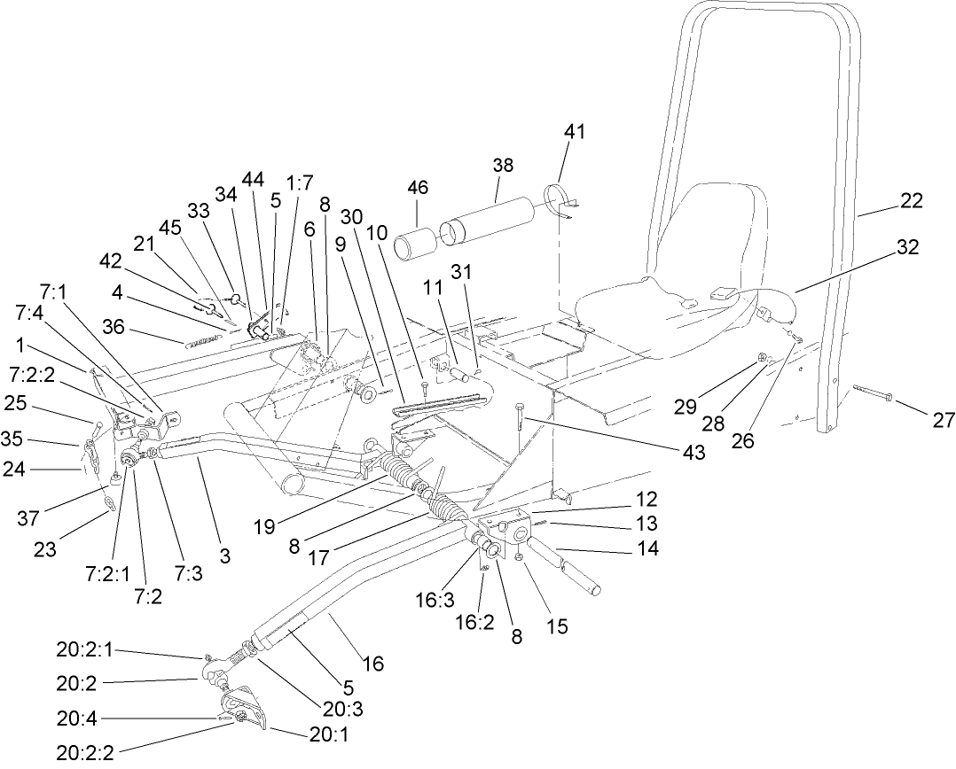 Push Arm and ROPS Assembly