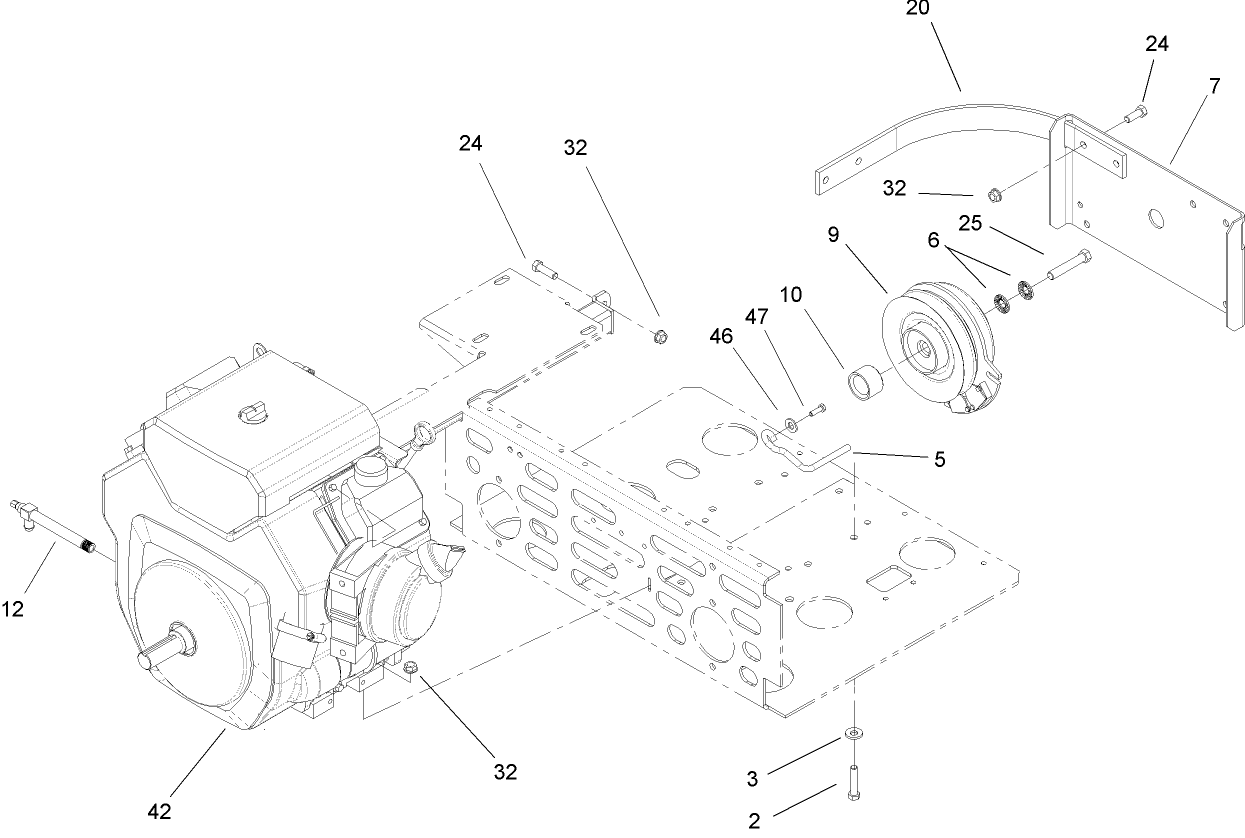 Engine and Clutch Assembly