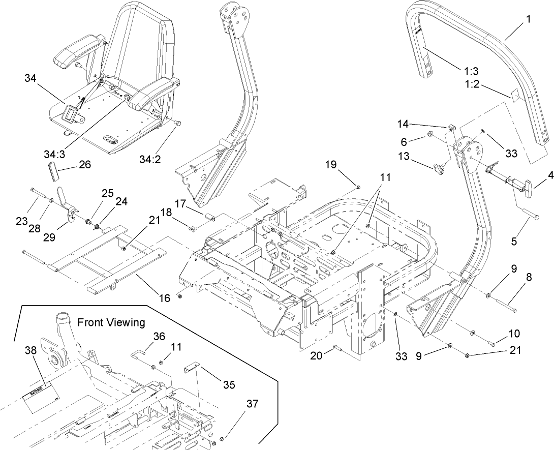 Roll-Over-Protection System Assembly No. 107-0038