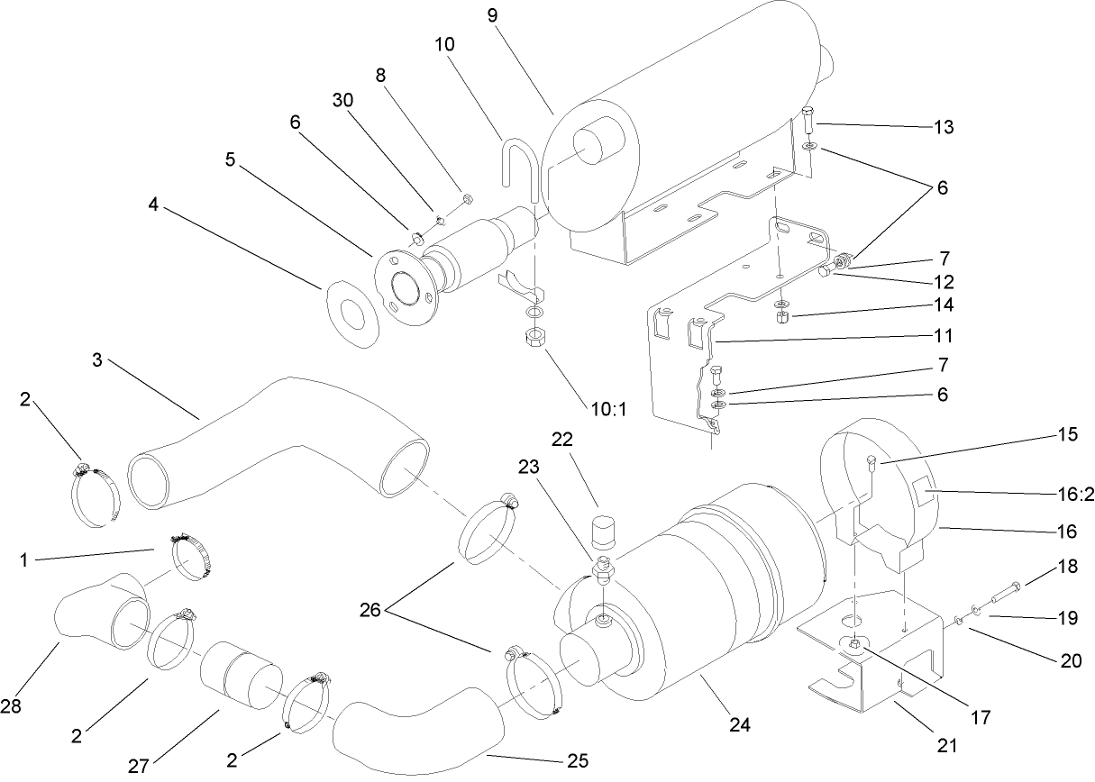Muffler and Air Cleaner Assembly