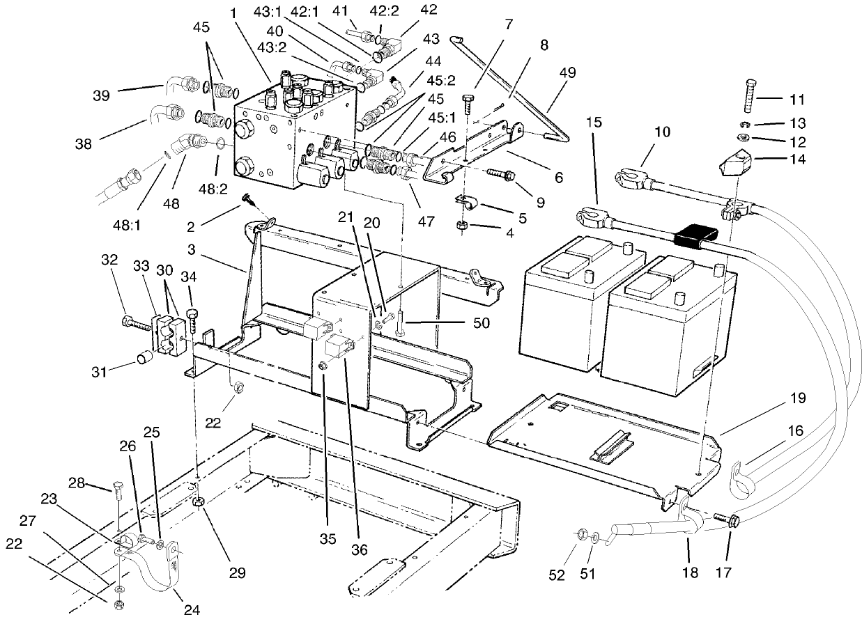 Rear Manifold and Battery Assembly