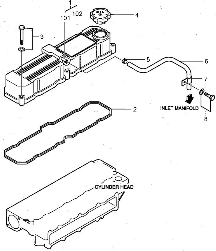 Rocker Cover and Breather Assembly
