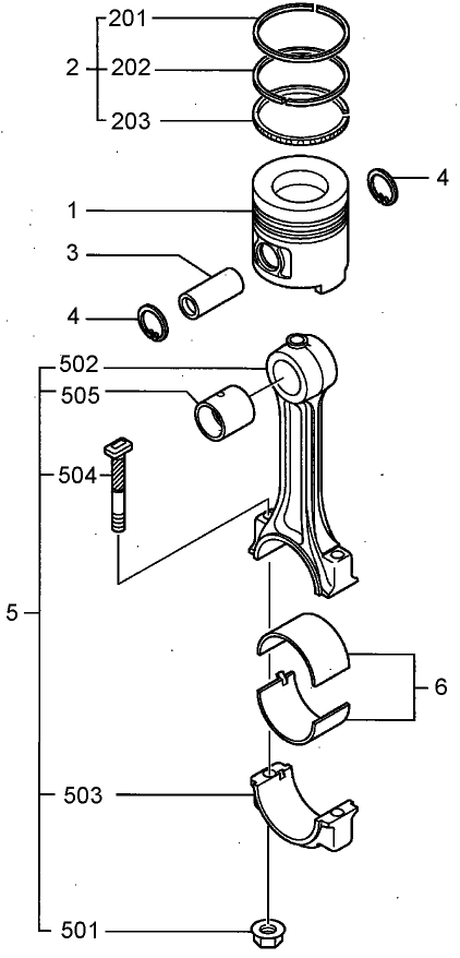 Piston and Connection Rod Assembly