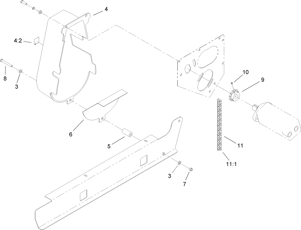 Chain, Sprocket and Guard Assembly