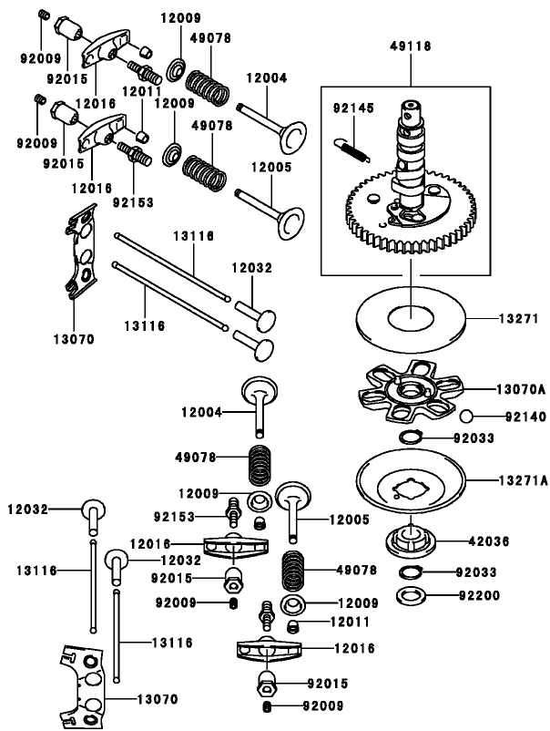 Valve and Camshaft Assembly Kawasaki FH381V-AS25