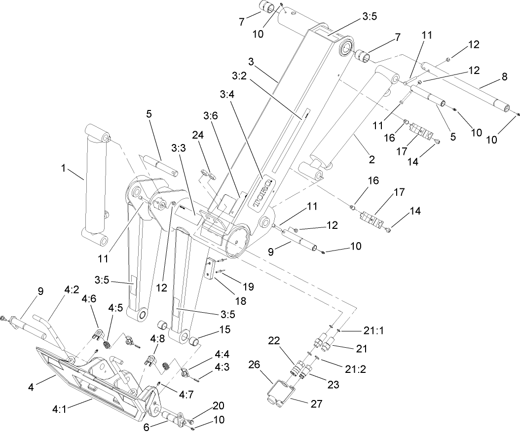 Loader Arm and Quick Attach Assembly
