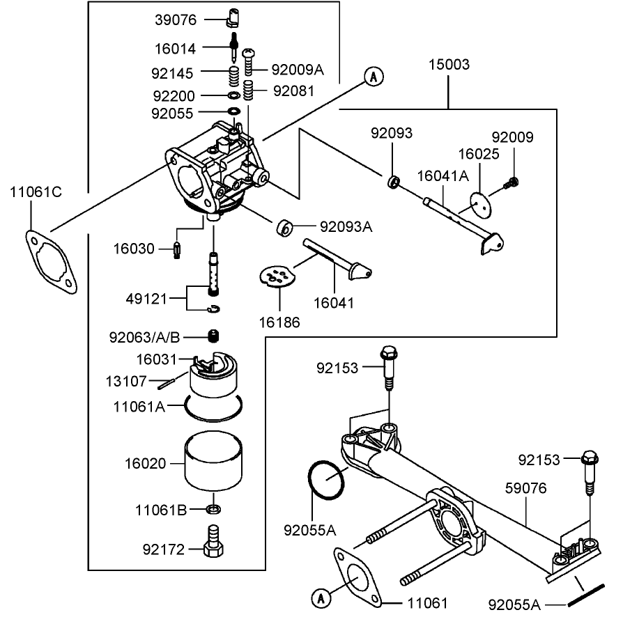 Carburetor Assembly  Kawasaki FH430V-AS25