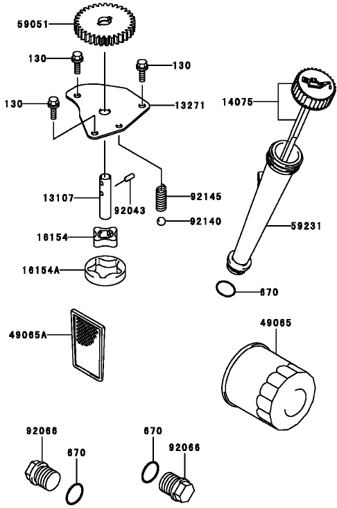 Lubrication-Equipment Assembly Kawasaki FH381V-AS25