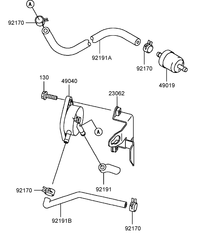 Fuel Tank and Fuel Valve Assembly  Kawasaki FH430V-AS25