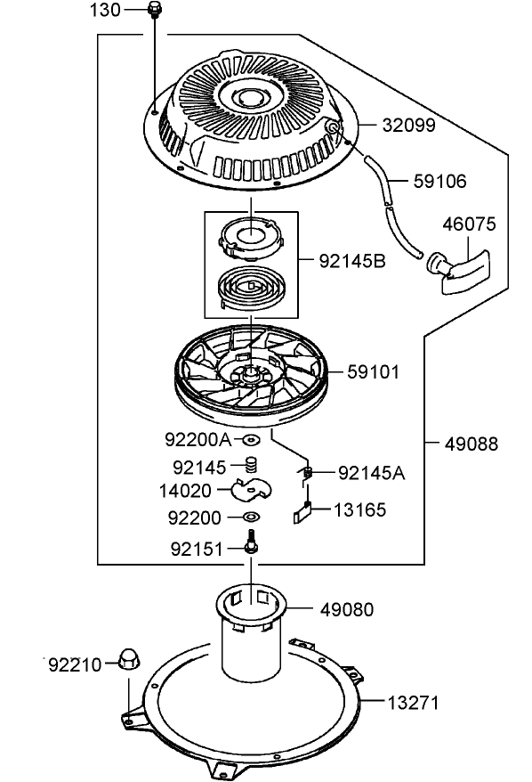 Starter Assembly  Kawasaki FH430V-AS25