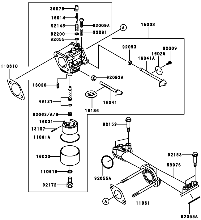 Carburetor Assembly Kawasaki FH381V-AS25