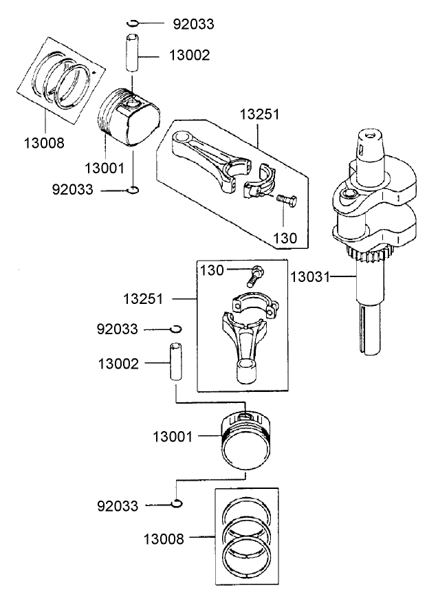 Piston/Crankshaft Assembly Kawasaki FH500V-AS25