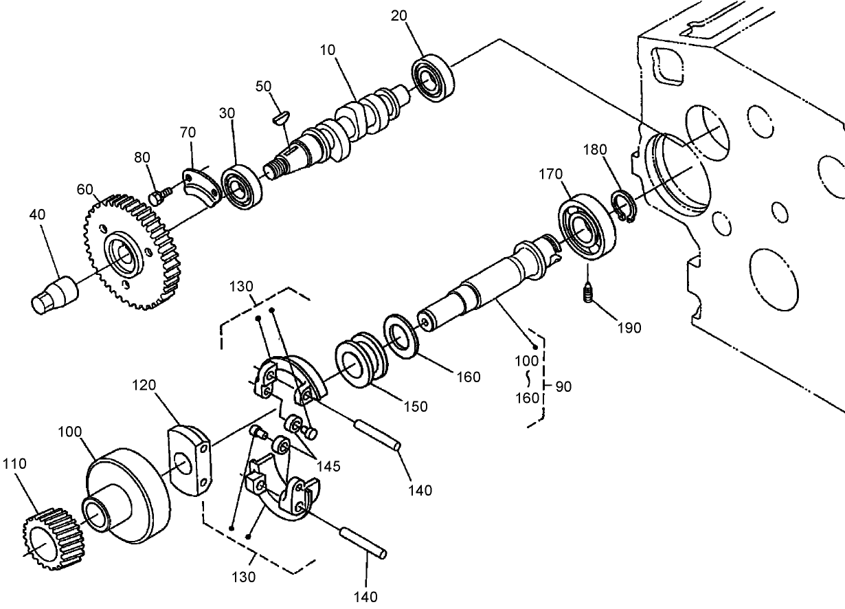 Fuel Camshaft and Governor Shaft Assembly