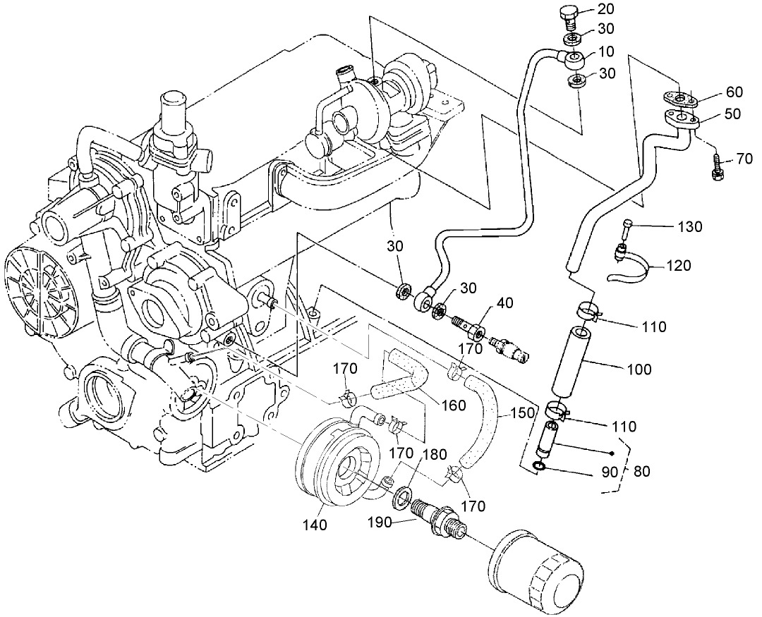 Turbo Charger Oil Pipe Assembly