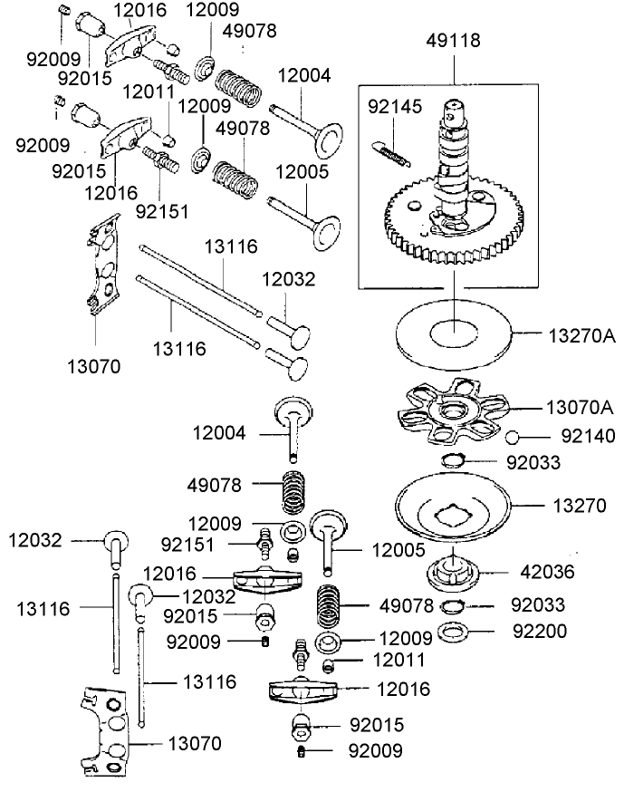 Valve/Camshaft Assembly Kawasaki FH500V-AS25