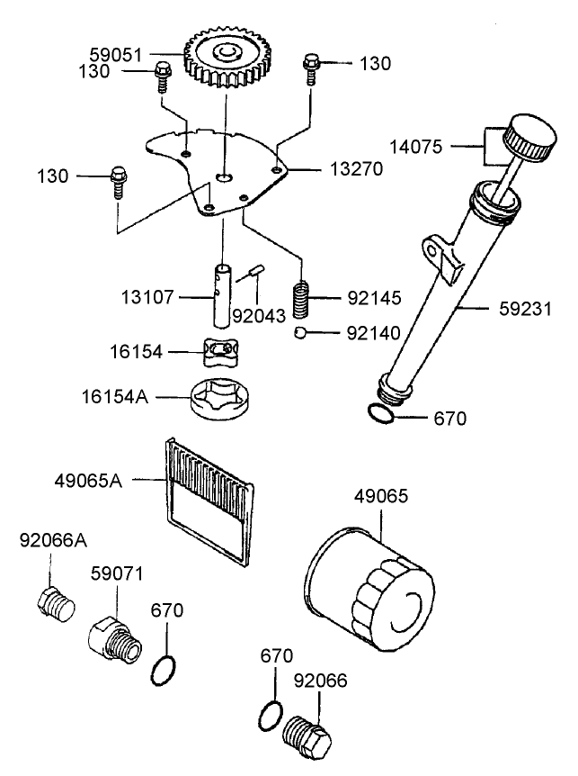 Lubrication Equipment Assembly Kawasaki FH500V-AS25