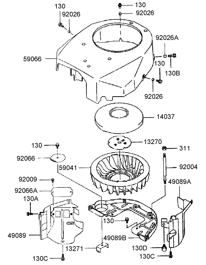 Cooling Equipment Assembly Kawasaki FH500V-AS25