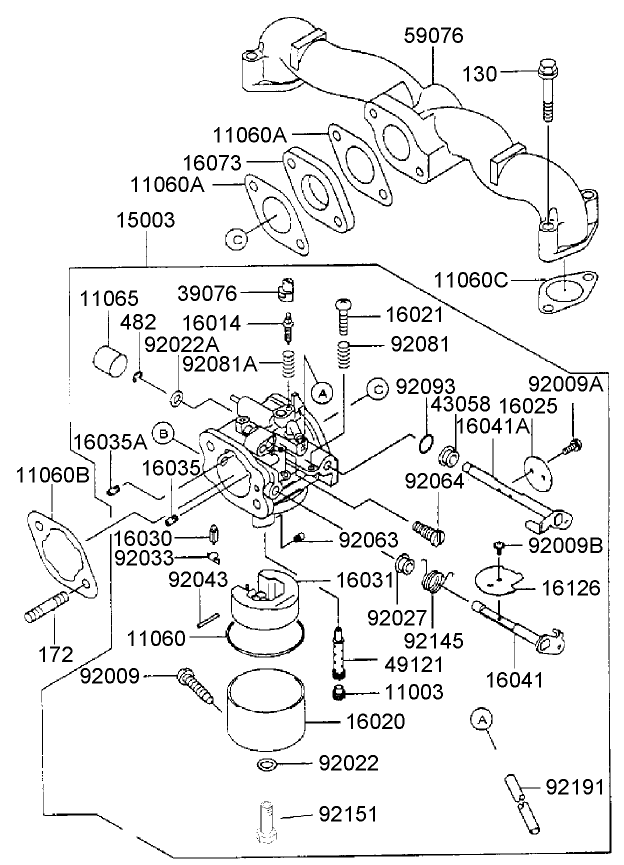 Carburetor Assembly Kawasaki FH500V-AS25